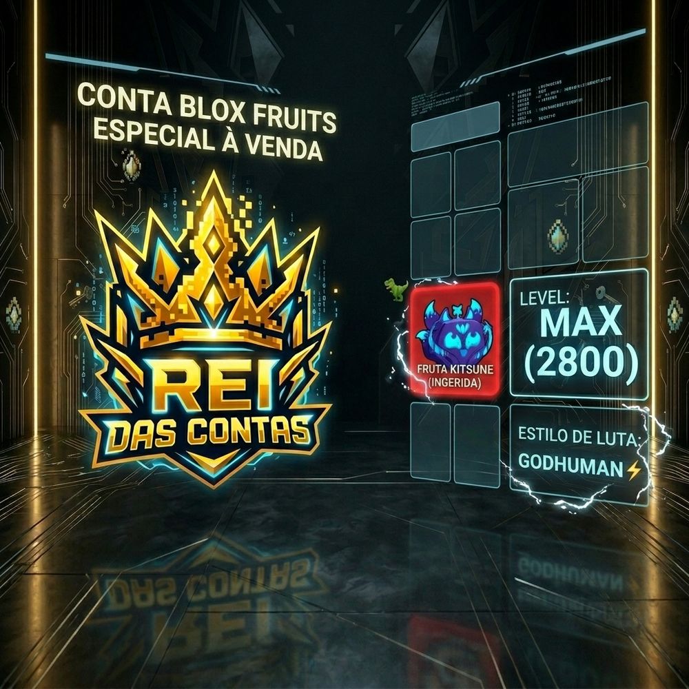Conta Blox Fruits Level MAX (2800) + Godhuman + KITSUNE Ingerida