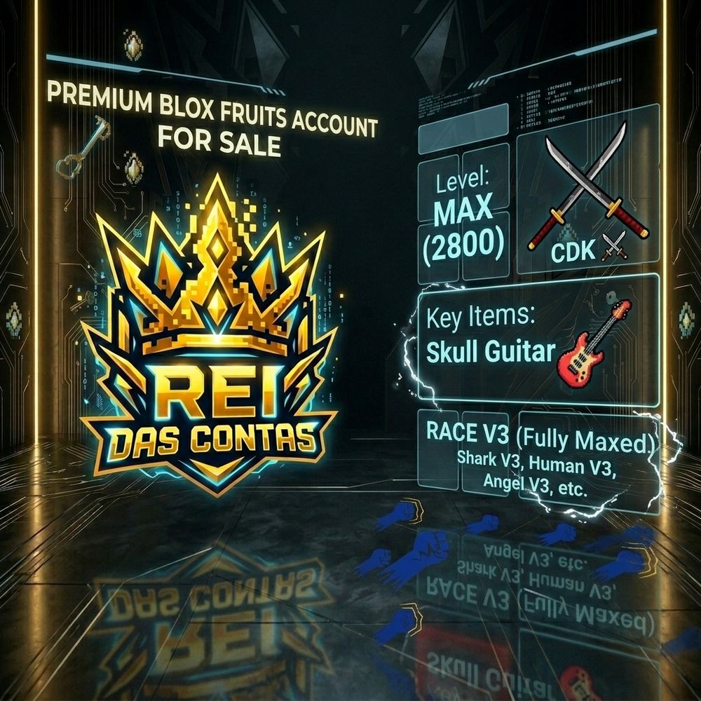 Conta Blox Fruits Level MAX (2800) + CDK + Skull Guitar + Raça V3